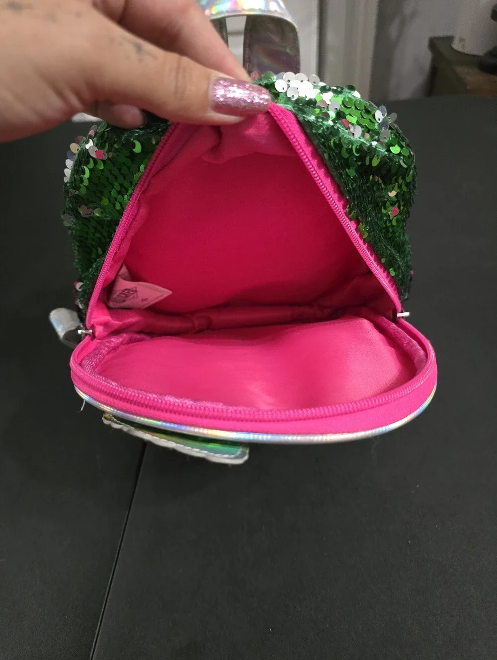 Kids Sequin Wicked Mini Backpack - Pink & Green
